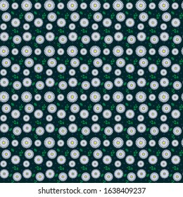 Daisy flower - floral seamless pattern background