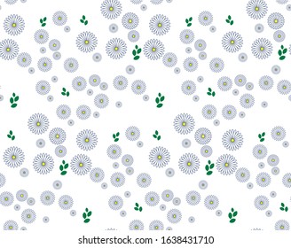 Daisy flower - floral seamless pattern background