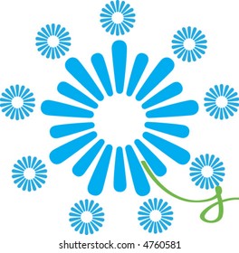 daisy flower frame vector