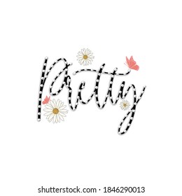 daisy flower garden butterfly animal pearl text black and white line young tee illustration art vector