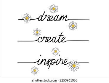 Daisy flower hand drawn creating