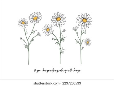 daisy flower hand drawn design