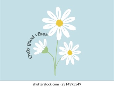 daisy flower hand drawn design vector