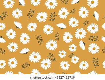 daisy flower hand drawn design vector