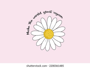 daisy flower hand drawn vector design