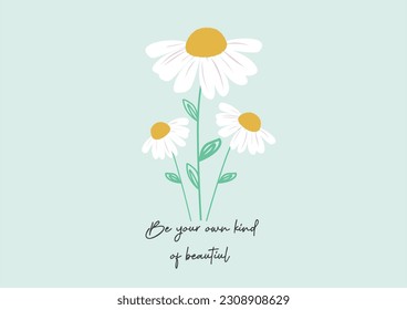 daisy flower hand drawn vector