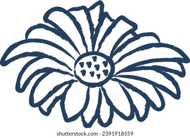 Gänseblümchen, handgezeichnet, Vektorgrafik