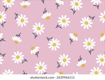 daisy flower hand drawn vector
