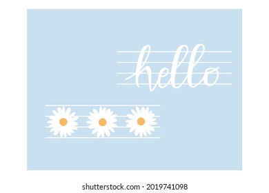Daisy flower and hand written font  vector.