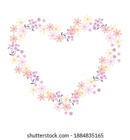 Daisy Flower In Heart Shape Frame, Valentine's Day, Wedding Celebration