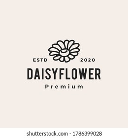 Daisy Flower Hipster Vintage Logo Vector Icon Illustration