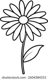 daisy flower icon line art vector illustration