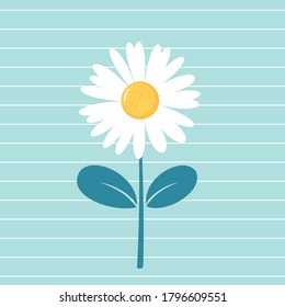 daisy flower icon on blue background vector.