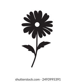 Daisy flower icon, Vector illustration ,Different  daisy flower plant, silhouette element.