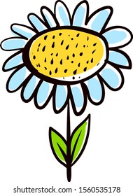 Flor de margarita, ilustración, vector sobre fondo blanco.
