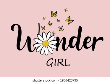 daisy flower lettering hand drawn vector daisy flower with lettering positive quote flower design margarita 
mariposa
stationery,mug,t shirt,phone case fashion slogan  style spring summer