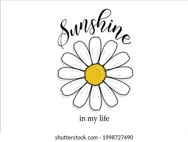 daisy flower lettering vector art design