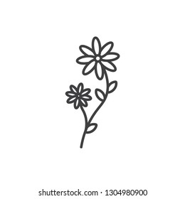 Daisy flower line icon.