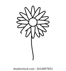 daisy flower line icon vector. daisy flower sign. isolated contour symbol black illustration