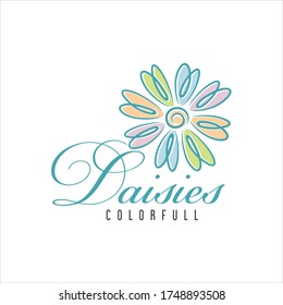 Daisy Flower Logo Design Vector Image