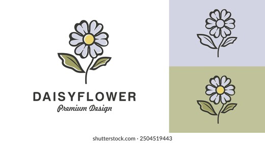 Ilustración de icono de Vector de logotipo de flor de margarita