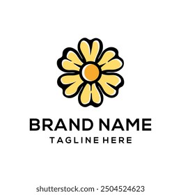 Daisy flower logo vector icon illustration,