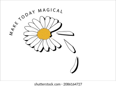 daisy flower and magical  lettering text vector design