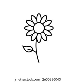 Daisy Flower Natureza Ícone de Linha de Flor