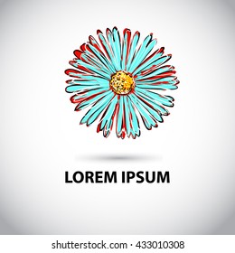 daisy flower object logo. Vector