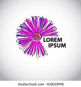 Daisy Flower Object Logo. Vector