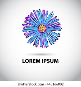 daisy flower object logo. Vector