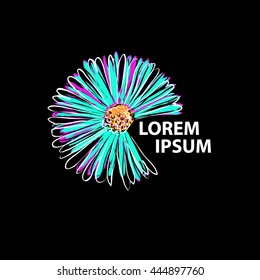 daisy flower object logo. Vector