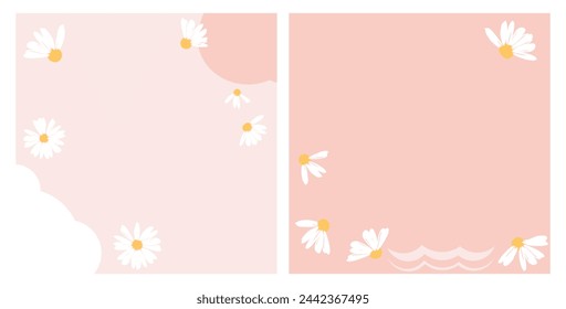 Daisy flower on pink backgrounds vector.