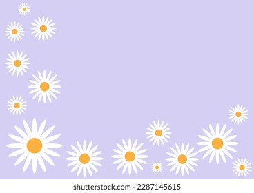 Daisy flower on Plain background. Summer background with Daisy. Vector Illustration. 