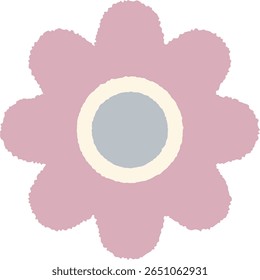 Flor de margarita sobre fondo blanco - rosa