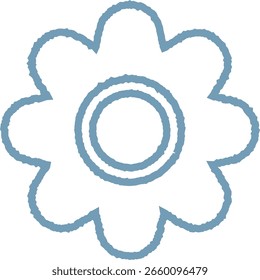 Margarida flor no fundo branco -2- azul