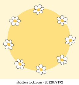 Daisy flower on yellow background vector illustration.