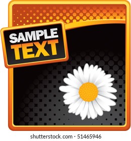 daisy flower orange and black halftone banner