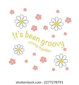 daisy flower pattern garden graphic design style text tee slogan illustration art vector 