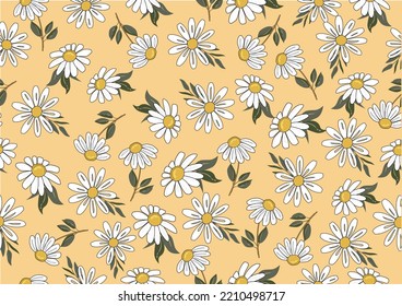 daisy flower pattern hand drawn design