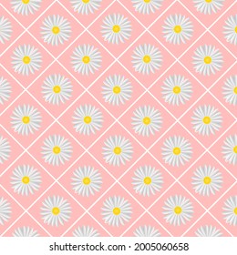daisy flower pattern. sweet pastel Seamless abstract pattern on white background, Sweet pastel seamless decorating, wallpaper, fabric, backdrop, beautiful gift wrapping paper. vector illustration