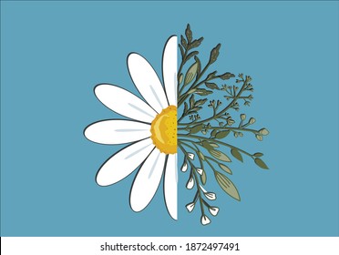 daisy flower positive. monoline calligraphy banner with swashes for fashion graphics, t shirt prints, posters etc
stationery,mug,t shirt,phone case  fashion style trend spring summer print 