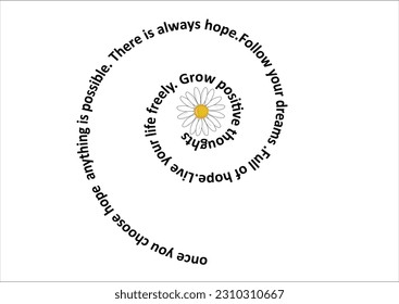 daisy flower with positive quote