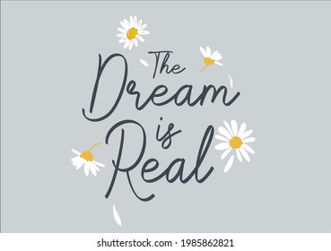 daisy flower positive quote hand drawn