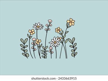 daisy flower positive slogan vector