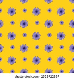 Daisy Flower Power Seamless Vector Pattern Design
