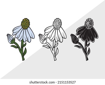 Daisy Flower Printable Vector Illustration svg