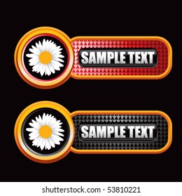 daisy flor vermelho e preto xadrez banners