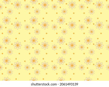 Daisy flower seamless pattern. floral background. The botanical pattern design for textiles, fabric, interior, wallpaper, decoration. Vector.
