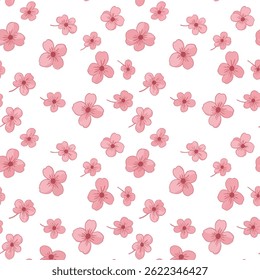 Daisy flower seamless pattern on blue background. Ditsy floral print with tiny chamomile great for fashion fabric, home decor textile and wallpaper. Vector